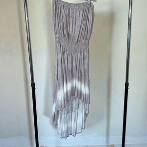 High-Low strapless dress